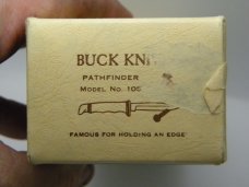Buck 105 USA Black Pathfinder Fixed Blade Hunting Sheath Knife in Box - Early 1970's