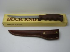 Buck 123 USA Maroon Lakemate Fixed Blade Hunting Sheath Filet Knife in Box - Pre-1986