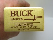 Buck 123 USA Maroon Lakemate Fixed Blade Hunting Sheath Filet Knife in Box - Pre-1986