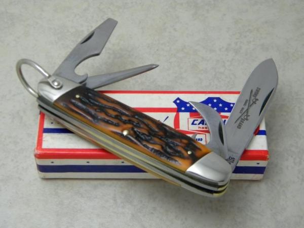 Camillus New York USA Sword Brand 1976 Imitation Stag #97 Camp Scout Utility Knife NIB Camillus New York USA Sword Brand 1976 Imitation Stag #97 Camp Scout Utility Knife NIB