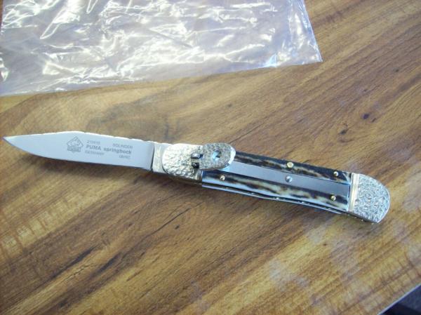 Puma Knife Springbok Automatic Stag/Antler Custom Amazing 1 of 1 UNUSED!