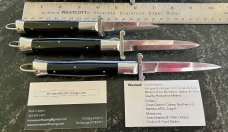3 Rizzuto Estileto Milano Switchblade Knives, Used 