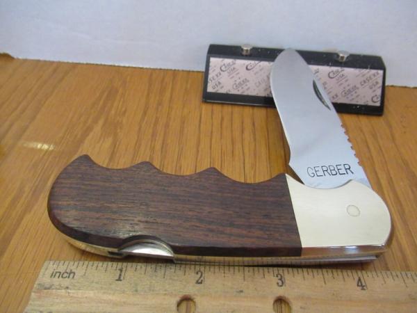 Gerber Wood Handle Folding Lock Back Model Magnum