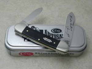 Case XX USA 1889-2014 Ebony 72131 SS Artisans Tour Canoe Knife in Tin Box
