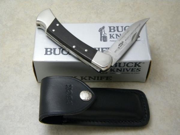 Buck 110 USA Jefferson Co. Custom Club Nickel Silver Folding Hunter Lockback Knife in Box c.1992