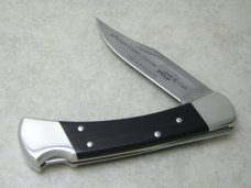Buck 110 USA Jefferson Co. Custom Club Nickel Silver Folding Hunter Lockback Knife in Box c.1992