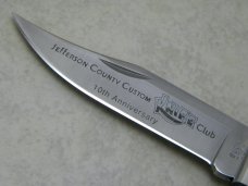 Buck 110 USA Jefferson Co. Custom Club Nickel Silver Folding Hunter Lockback Knife in Box c.1992