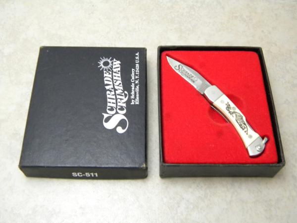 Schrade + USA 511 SC Scrimshaw Lockback Knife in Box