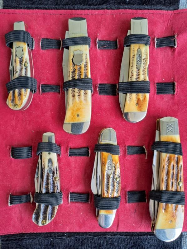 Case XX Tony Bose Bone-stag Collection; Lot of 6 Knives Case XX Tony Bose Bone-stag Collection; Lot of 6 Knives