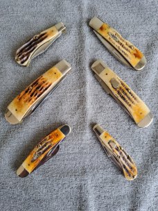 Case XX Tony Bose Bone-stag Collection; Lot of 6 Knives