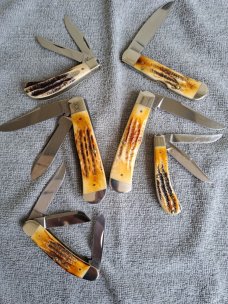 Case XX Tony Bose Bone-stag Collection; Lot of 6 Knives