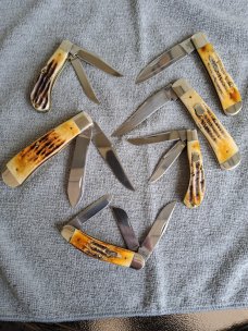 Case XX Tony Bose Bone-stag Collection; Lot of 6 Knives