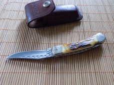 New Custom Lockback stag Uncle Henry Schrade LB5 USA Knife with orig. pouch.