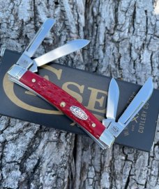 CASE XX ** 2023 SHOT SHOW SPECIAL DARK RED JIG BONE SMALL 4 BLADE CONGRESS