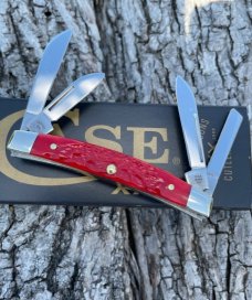 CASE XX ** 2023 SHOT SHOW SPECIAL DARK RED JIG BONE SMALL 4 BLADE CONGRESS
