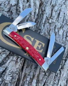 CASE XX ** 2023 SHOT SHOW SPECIAL DARK RED JIG BONE SMALL 4 BLADE CONGRESS