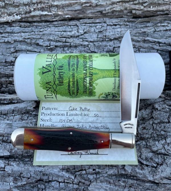 TUNA VALLEY ** 154 CM AMBER STAG LARGE COKEBOTTLE 1 OF 50