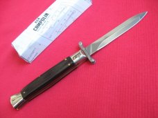 Italian Limited Edition EBONY Manual Open Swing Guard Stiletto Knife - A.G.A CAMPOLIN Italy