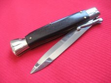 Italian Limited Edition EBONY Manual Open Swing Guard Stiletto Knife - A.G.A CAMPOLIN Italy