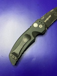Hogue Knives EX-A01 Automatic Knife Drop Point Black Aluminum