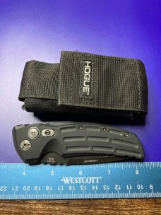 Hogue Knives EX-A01 Automatic Knife Drop Point Black Aluminum