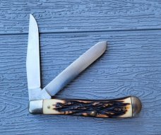 3 7/8" Schrade Made in USA, Uncle Henry Staglon Trapper Knife, 285UH, Imitation Stag Handle