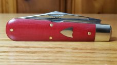 Great Eastern Cutlery 861223P Red Linen Micarta Jack Knife with Punch. 1095 Carbon Steel New in Tube