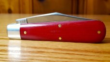 Great Eastern Cutlery 861223P Red Linen Micarta Jack Knife with Punch. 1095 Carbon Steel New in Tube