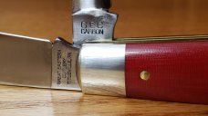 Great Eastern Cutlery 861223P Red Linen Micarta Jack Knife with Punch. 1095 Carbon Steel New in Tube