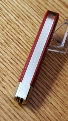 Great Eastern Cutlery 861223P Red Linen Micarta Jack Knife with Punch. 1095 Carbon Steel New in Tube