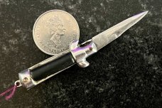 Miniature Lever Lock Switchblade Keychain Knife From Japan, Marked Stainless Steel, Hard To Find 