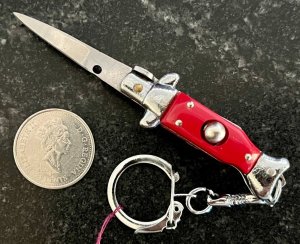 Miniature Switchblade Keychain 35 Inch Fishtail Knife Made In China Unused