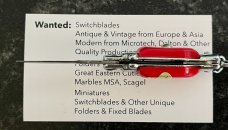 Miniature Switchblade Keychain 3.5 Inch Fishtail Knife, Made In China, Unused