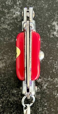 Miniature Switchblade Keychain 3.5 Inch Fishtail Knife, Made In China, Unused