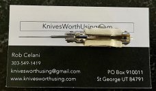 Miniature Switchblade Keychain Knife, Double Stamp INOX & ITALY, Stag Handle, Unused