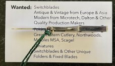 Rare Miniature Italy Switchblade Keychain Knife, Metal Gun, PATENT over INOX Mark, Unused
