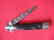 Vintage Italian Vendetta Corsa Horn Stiletto Switchblade Knife.