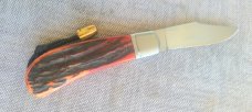 Vincenzo Balistreri Amber cured Sambar Stag Lanny..4" closed...Aebl..lanyard..coa/slip