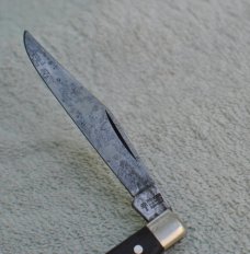 Boker Slim Traditional 1970's Wood 4 1/4" Closed Solingen Germany 1/2 Stop Appears Unused Tarnished