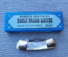 2 1/4" Parker Cut Co Japan Made Genuine Pearl, Lil' Canittler Canoe Whittler knife 
