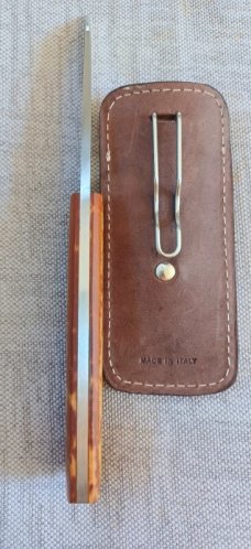 Jeffery Mitchell Fixed Native..Cheddar Westinghouse Micarta..4" handle..3" A2..7.25 oal.clip slip