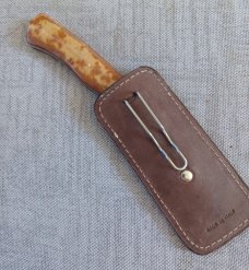 Jeffery Mitchell Fixed Native..Cheddar Westinghouse Micarta..4" handle..3" A2..7.25 oal.clip slip