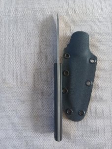 Tracy LaRock Native Fixed..W2 and Black G10 scales..2.5" blade and 3.5 handle..Hamon.Kydex Sheath 