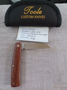 Bobby Toole Shadow Crosscut Micarta Native.. CPM-154 ..4 1/8" ...coa and pouch..direct from maker