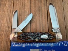 Schatt and Morgan Split Back Spring Whittler Amber Peach Seed Jigged Bone 2003