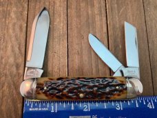 Schatt and Morgan Split Back Spring Whittler Amber Peach Seed Jigged Bone 2003