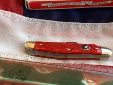 Vintage J A Henckels Whittler Pocket Knife with Beautiful (AULF) Red Pick Bone Handles