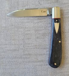 K'roo Black Kudu Bone Zulu...N690..3.75 closed..bolsters and shield..coa and slip 