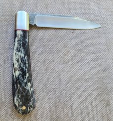 K'roo Black Kudu Bone Zulu...N690..3.75 closed..bolsters and shield..coa and slip 