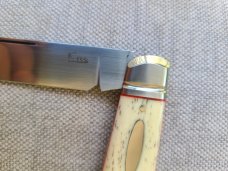 VA SALE K'roo Bleached Kudu Bone Sheepsfoot English Jack..Rwl34. .4.25..caps & bolsters..coa & slip 
